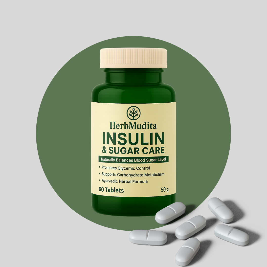 HerbMudita Insulin & Sugar Care – Ayurvedic Blood Sugar Support Tablets (60 Tablets)